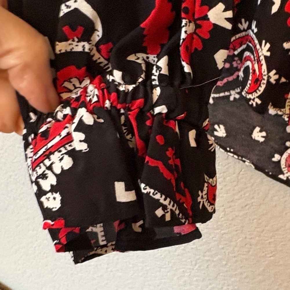 The Kooples Black and Red Paisley Blouse - Picture 6 of 10